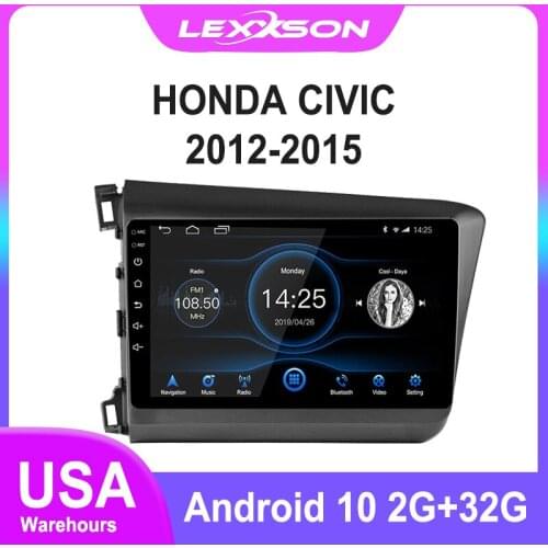 2G+32G DSP Android 10.0 Car Radio Multimedia for Honda Civic 2013 2014 2015 IPS Screen RDS FM GPS Navigation Mirror Link Stereo