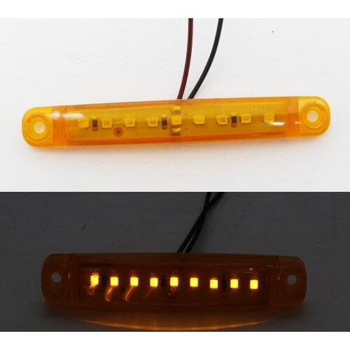 New Arrival 24v 10pcs 9 LED Truck Lorries Bus Clearance Side Marker Indicators Light Lamp