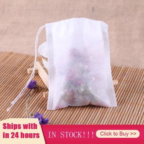 Tea Bags 100Pcs/Lot Empty Scented Drawstring Pouch Bag 5.5*7CM Seal Filter Food Grade Cook Herb Spice Loose Coffee Pouches Tools