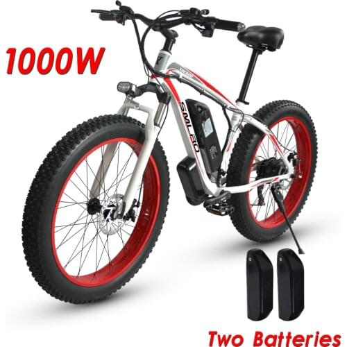 Electric Mountain Bicycle 26'' Fat Tire 1000w Motor 15ah Variable Speed Smart Super Quality off Road Bike With Two Batteries