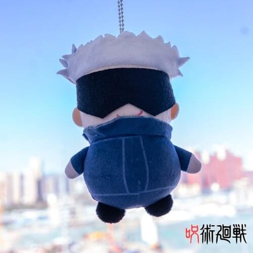 Hot Anime Jujutsu Kaisen Satoru Gojou Pendant Cute Plush Stuffed Keychain Dolls Toy Plushie Cosplay Birthday Holiday Gift