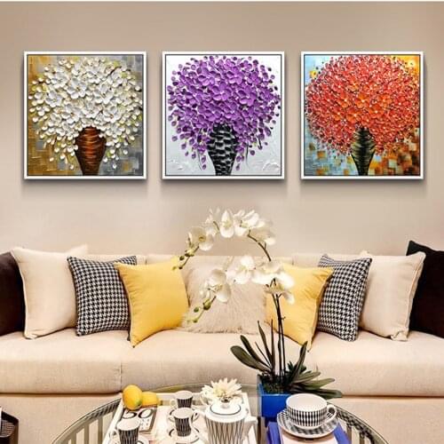 Handmade Oil Painting Thick Oil On Canvas Modern Painting Wall Art Decor Living Room 3D Knife Flower Paintings Handmade Unframed