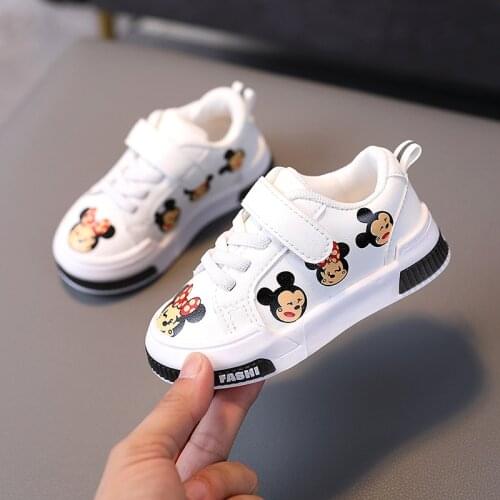 2020 Autumn Disney Baby Girl Shoes Minnie Mickey Childrens Sneakers Casual Soft Sole Shoes Fashion Girl Baby Breathable Sneaker