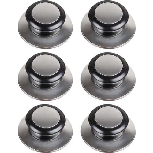 6Pc Cover Handles Stainless Steel Creative Bakelite Practical Pan Lid Accessory Pan Cover Knobs Pot Lid Handles for Home Kitchen