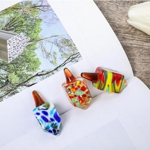 Small Size Great Handmade Painted Glass Spinning Tops Lightweight Spinning Top Desktop Decor Handmade for Garden