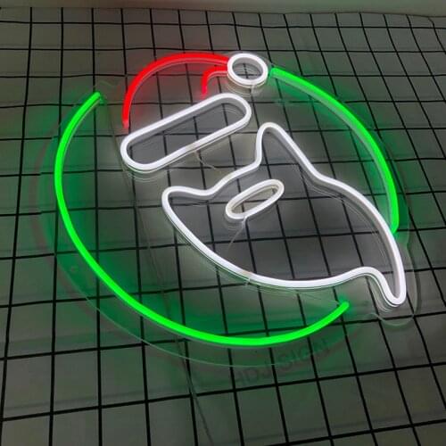 Custom Neon Light Sign Anime Merry Christmas Festival Santa Claus Gift Ins Wall Hanging Decor home Commercial Decoration