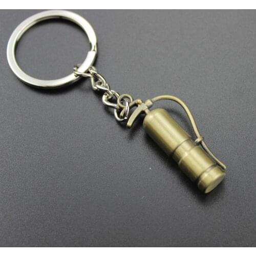 New Fashion Fire extinguisher Key Chain Metal New Party Gift Keychain Charm Car Key Ring Key Holder Jewelry K1300