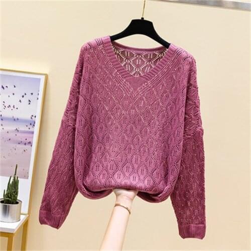 2021 Spring New Fashion Hollow Out Knitted Bottomed Shirt Wearing Fashionable And Versatile Long Sleeve Top H626