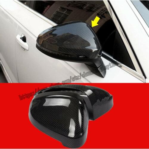 For Audi A4 B9 2017-2019 Real carbon fiber Side Rearview Mirror Cover Trim 2pcs