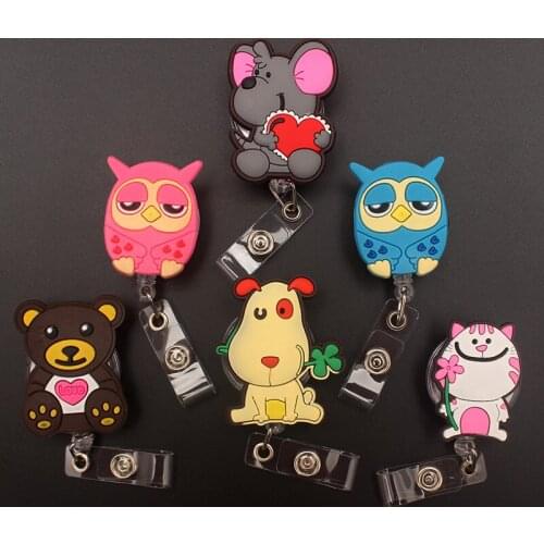 The Cute Love Bear Style Retractable Badge Reel For Nurse&Doctor Card Holder Office&Hospital Supplies Boy&Girl Name Card