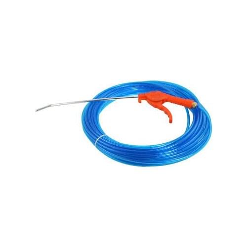 Clear Blue Polyurethane Tube PU Hose Pipe 20M 4mm x 6mm w Red Air Blow Gun