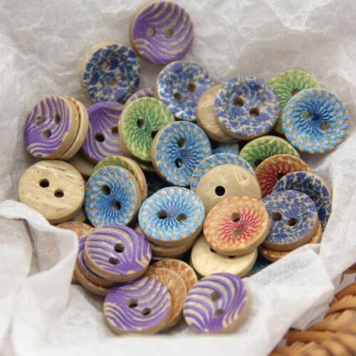 HENGC Mixed Children Color Natural Wood Scrapbooking Buttons For Clothes DIY Crafts Mini Decorative Sewing Accessories Wholesale