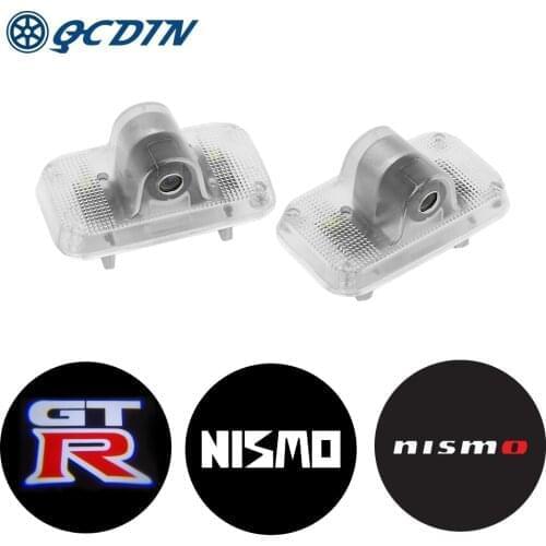 QCDIN for NISSAN GTR Car LED Welcome Light Door Logo Courtesy Projector Light for GT-R NISMO R35