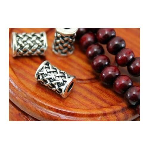 20pcs/lot Tibetan Silver spacer Grid pattern Loose Bead Spacer Beads Connectors for DIY Jewelry Making bracelet fh4x