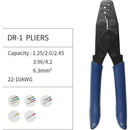 Crimper Plier Car Crimp Wire for DELPHI AMP TYCO Terminals Crimper Open Barrel Hand Tool 22-10AWG 1.25/2.0/2.45 mm2 DR-1 Plier