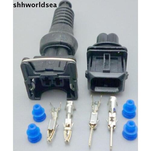 Shhworldsea 5/30/100sets Automotive Electoric Wire Connector 2 Pin Waterproof Nozzle Plug male female cover
