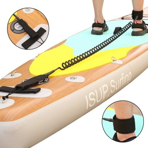 Surfboard Foot Rope Paddle Board Rotatable Telescopic Surfboard Roll Loop Surfing Foot Rope Ankle Spring Traction Straps