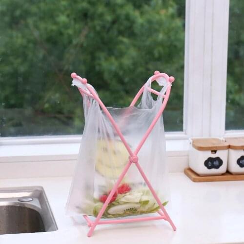 Garbage Bag Rack Kitchen Floor Garbage Storage Rack Convenient Support Frame Collapsible Garbage Bag Rack Tote Bag Bracket