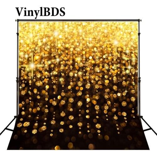 VinylBDS Gold Blingbling Wedding Photography Backdrops Brown Gold Light Newborn Photography Props Backdrops Wedding Party Photo