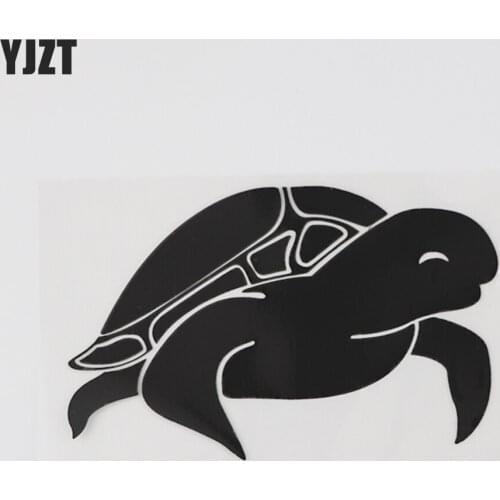 YJZT 13.5CM×8.5CM Sea Turtle Black/Silver Decal Marine Creatures Car Stickers Vinyl 13D-1081