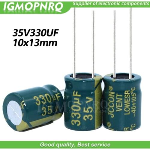 10PCS 35V330UF 8*16mm igmopnrq Aluminum electrolytic capacitor high frequent low impedance 8x16mm