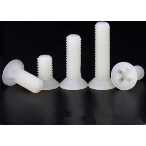 100pcs 50pcs Nylon Flat screw M2.5 M3 M4 M5 M6 Plastic Flat Socket Screws Phillips Head Bolts
