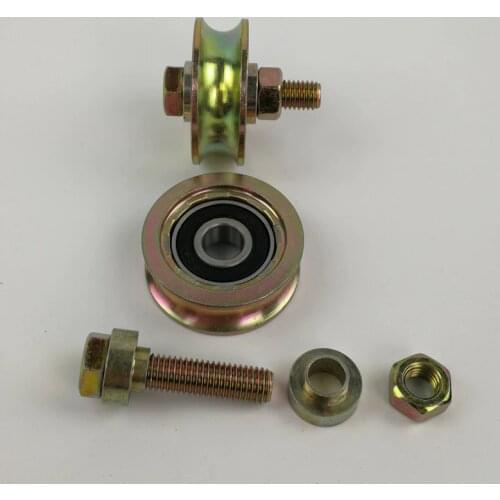 2 inch diameter 48mm,sliding gate roller/pulley/wheels with U-groove and 6210RS bearing bore 12mm and bolt m10x45. 2pcs/lot