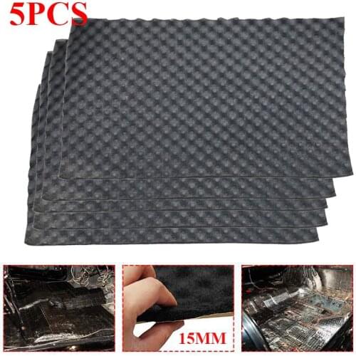 5PCS Car Sound Deadening Mat 50X80cm Engine Foam Cotton Sticker Noise Dampening Insulation 15mm Thick Promotion