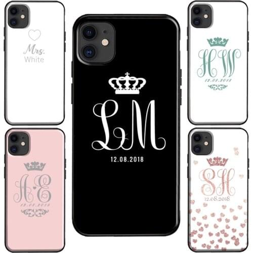 PERSONALISED WEDDING BRIDE GROOM For iPhone 12 Pro Max mini Case For iPhone 11 Pro Max XS XR X 6S 7 8 Plus SE 2020 Cover