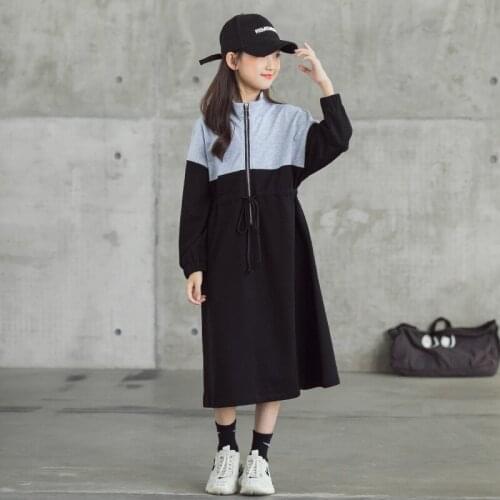 Teen Girls Long Dress Autumn 2020 New Mother and Daughter Cotton Clothing Kids Girls Patchwork Dress Fashion Casual Dress, #1068