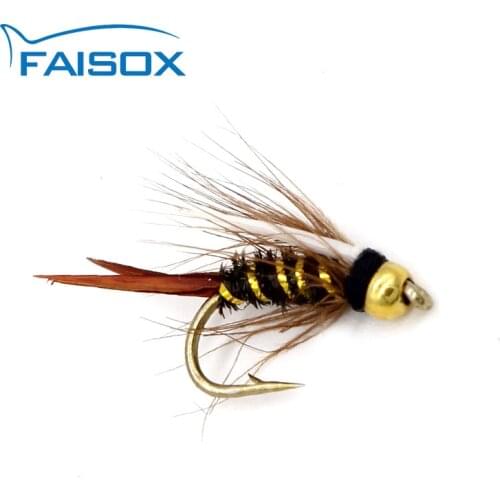 Faisox 6Pcs Fly Fishing Flies Direct BH Prince Nymph Assortment For Trout Fishing Flies #12