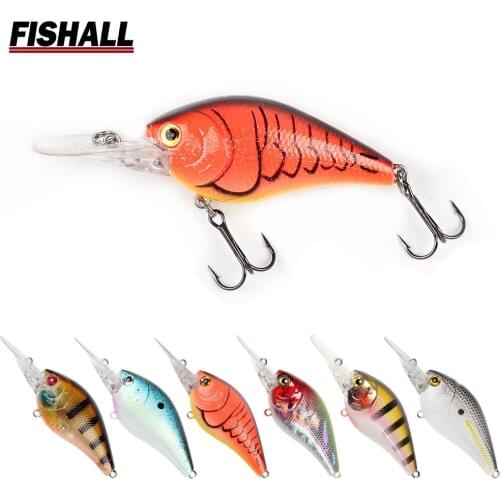 Fishall LC1.5DD Crankbait Wobbler 60mm 12g Depth 2.0m Floating Crank Lure Bait for Bass Fishing with Long Lip Bill