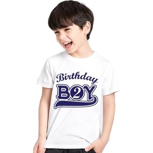 Birthday Boy Party Boys Tees T Shirt Children Short Sleeve Clothes Kids T-Shirt Toddler Baby Children T Shirts 1-9
