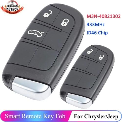KEYECU Replacement Smart Remote Key Fob 433MHz ID46 2 / 3 Button for Jeep Grand Cherokee 2013-2015 FCC ID: M3N-40821302