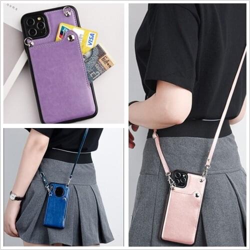 Quality Wallet Leather Case For iPhone X XR XS 11 12 pro max 8 7 6 6s Plus 5 SE 2020 Crossbody phone Case Button card slot Cover