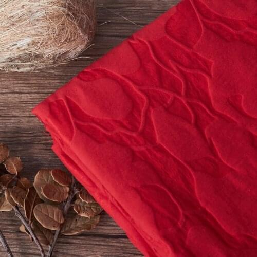 Red mulberry silk cotton nylon tissu Jacquard weave tissus Western-style clothes one-piece dress fabric