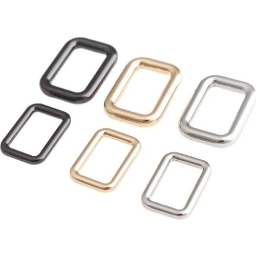 50pcs 13mm 15mm Square buckle Alloy Rectangle Square Loop D Ring Buckle Clasp for Handbag Bag Purse Strap Belt Web Accessories