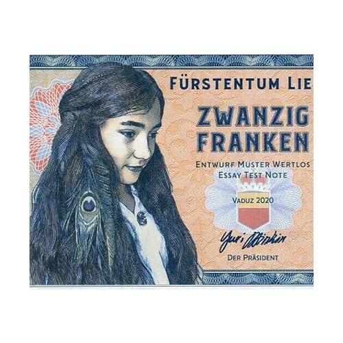 Liechtenstein 20 Franken, 2020 Commemorative Note for Collection