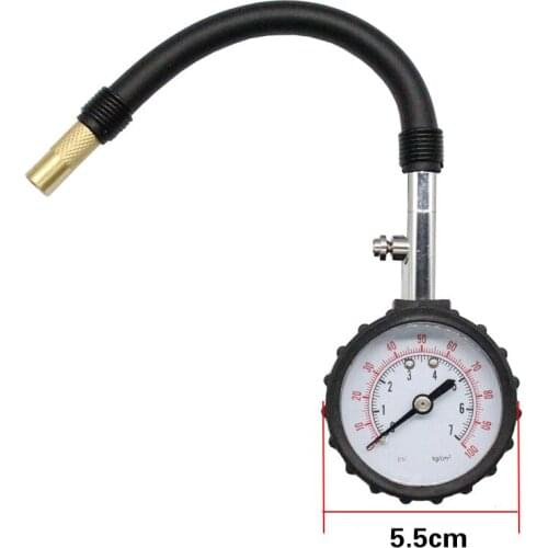High Precision Tire Manometer Motorcycle Tire Manometer 0-100 PSI Tire Manometer Silver Air Pressure Gauge Heavy Duty For Car
