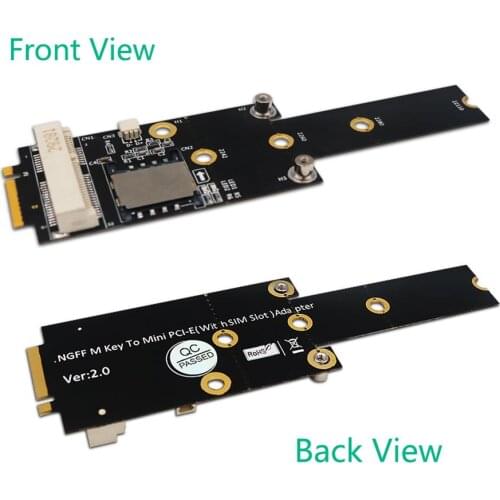 Mini PCI-E to NGFF M.2 Key M A/E Adapter Converter Card with SIM Slot Power LED