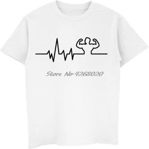 Fashion Casual Men T-shirt Workout Cardio Gyms T-Shirt Heart Line Body Builder Weight Lifting Shirt Tees Top Fitness Streetwear
