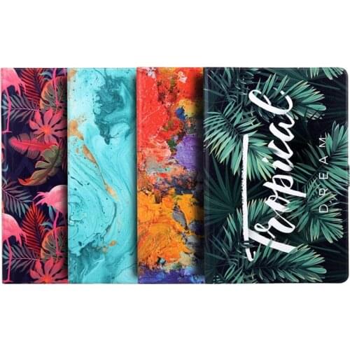 Fashion Printed Case for Samsung Galaxy Tab A 8.0 2018 T387 SM-T387 PU Leather Smart Sleep Tablet Protective Funda Cover + Flim