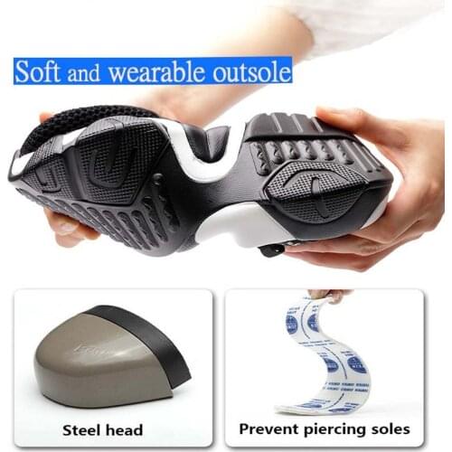 2020New men Steel Toe Work Safety Shoes Lightweight Breathable Reflective Casual Sneaker Prevent piercing Women Protective boots