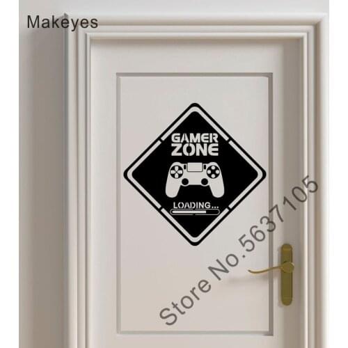 Makeyes Game Zone Wall Decal Room Doors Decal Gamer Wall Decor Sticker Painted Wallpaper Vinyl Design Game Zone Wall Decals Q005