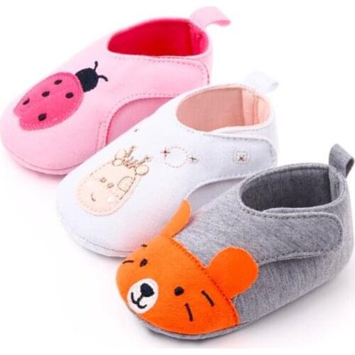 New Baby Crib Shoes Lovely Cartoon Newborn Boys Girls First Walkers Soft Sole Non-slip Infants Cotton Shoes Footwear