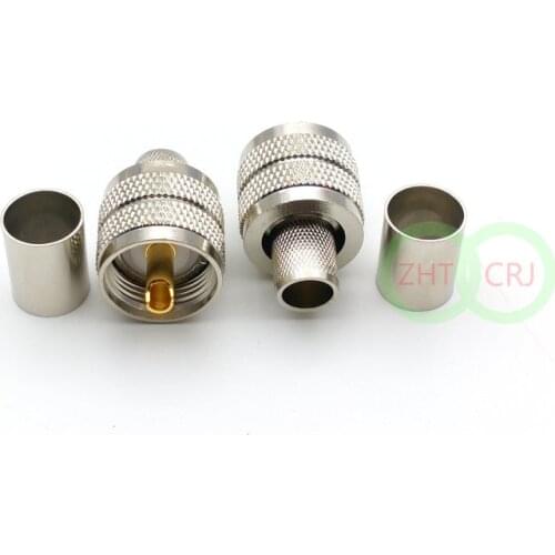 PL259 UHF Male Crimp Plug RF Connector For RG8 RG213 LMR400 Cable adapter New