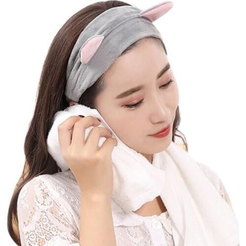 Cat Ears Hair Band Face Washing Head Bands Turban for Girls Make up Hairbands