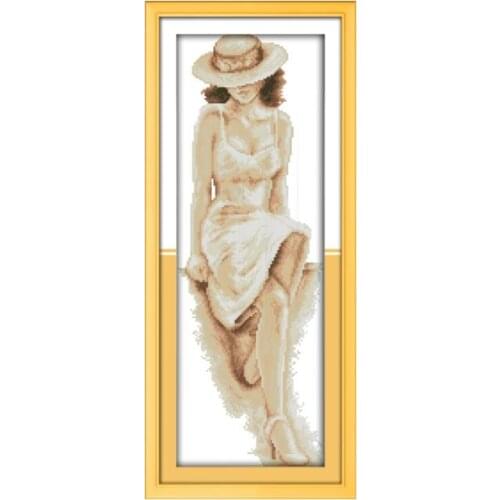 The pretty figure (4) cross stitch kit people 18ct 14ct 11ct count print canvas stitches embroidery DIY handmade needlework
