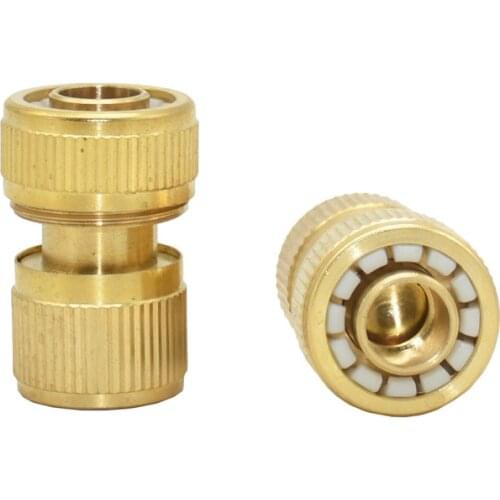 5/8" garden hose waterstop Connector brass hose quick connector Water gun fitting adapter For car washing and irrigation 1pcs