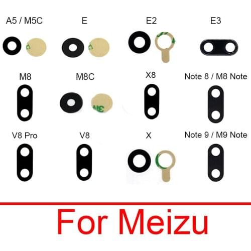 Rear Camera Glass Lens With Adhesive Sticker For Meizu Note 8 9 M8 M9 Note A5 M5C E E2 E3 M8C X8 V8 Pro X Main Back Camera Lens